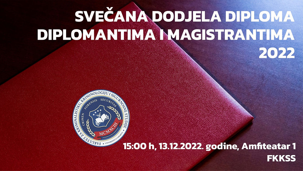 Svečana dodjela diploma diplomantima i magistrantima