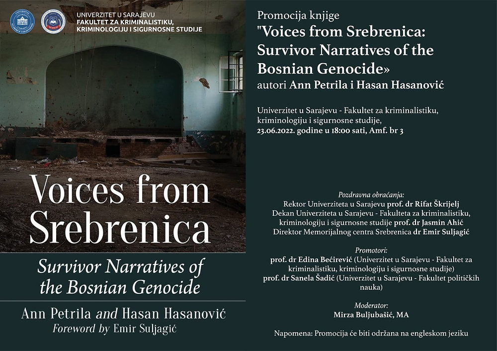 Promocija knjige „Voices from Srebrenica: Survivor Narratives of the Bosnian Genocide“