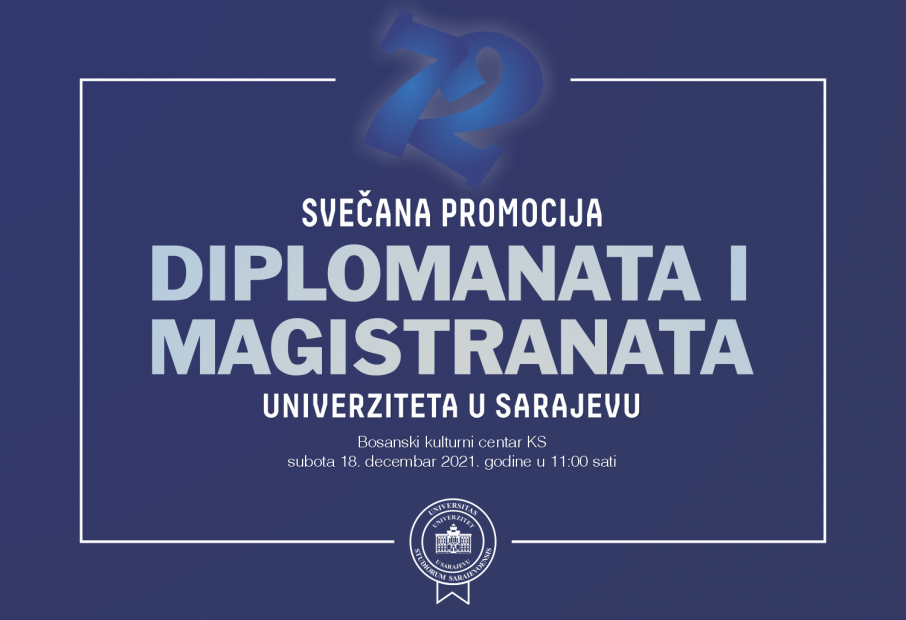 Univerzitet u Sarajevu u subotu promovira 4868 diplomanata i magistranata